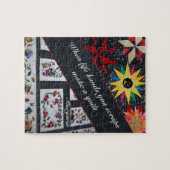 Graue Patchworkarbeit Mach Ein Quilt Zitat Puzzle (Horizontal)