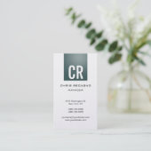 Graue Pearl Background Card für vertikale Schiefer Visitenkarte (Stehend Vorderseite)