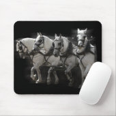 Graue Percheron Entwurfs-Pferde - vier Mousepad (Mit Mouse)