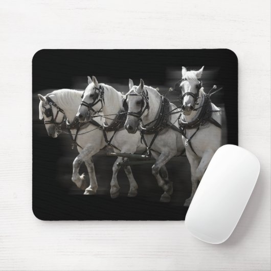 Graue Percheron Entwurfs-Pferde - vier Mousepad (Mit Mouse)