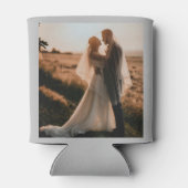 Graue Personalisierte 2-Fotomodelle beidseitig Dosenkühler (Rückseite)