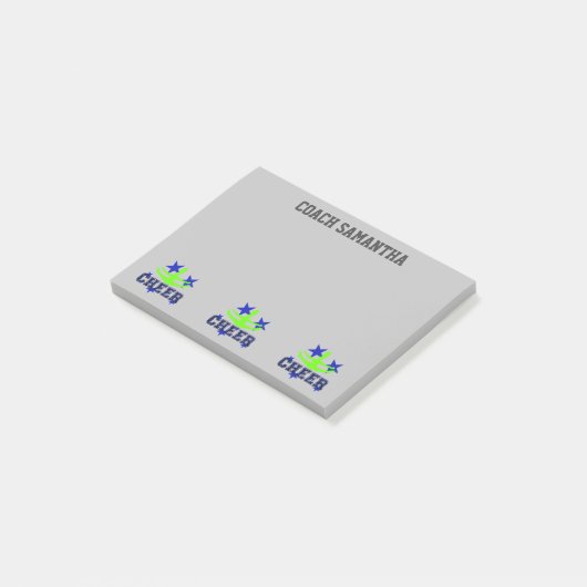 Graue personalisierte Post-Itanmerkungen des Post-it Klebezettel (angewinkelt)