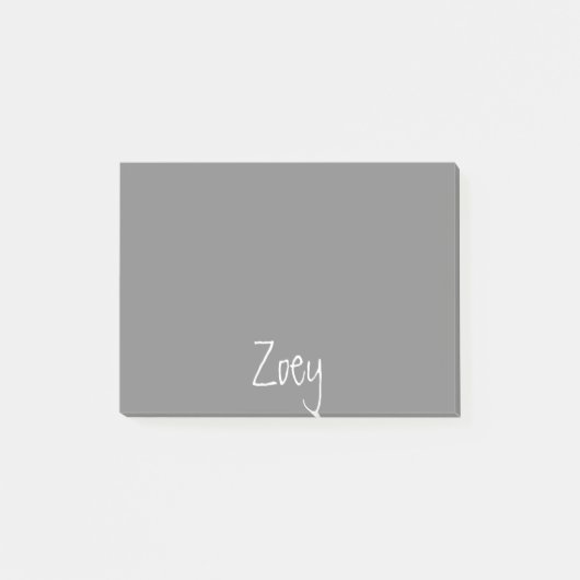 Graue personalisierte Post-Itanmerkungen Post-it Klebezettel (Vorderseite)