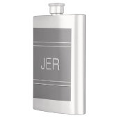 Graue personalisierte Trinkflasche mit monogrammie Flachmann (Links)
