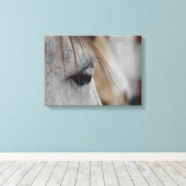 Graue Pferdekopfansicht Leinwanddruck (Insitu (Holzboden))