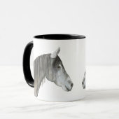 Graue Pferdemagie-Tasse Tasse (Vorderseite Links)