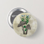 Graue Pilze und Flachs-Knopf Button (Vorne & Hinten)