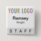 Graue Pinback Abzeichen Event Logo Platz Button (Vorderseite)