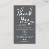 Graue Pinsel Foto Logo-Reihenfolge danke Visitenkarte (Vorderseite)