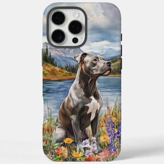 Graue Pit Bull - harter Handy-Fall Case-Mate iPhone Hülle (Rückseite)
