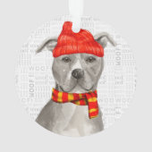 Graue Pit Bull mit Namen und Foto Weihnachten Ornament (Rückseite)