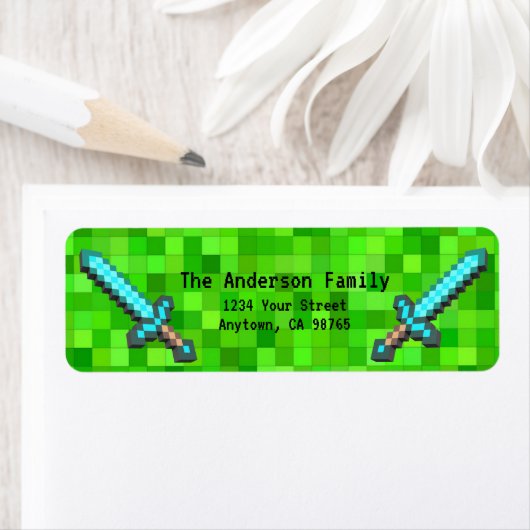 Graue Pixel Mining Blocks Gamer benutzerdefinierte (Insitu)