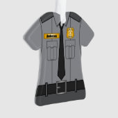 Graue Polizei-Offizier-Uniform personalisiert Ornament (Vorderseite)