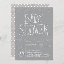 Graue Polka Dot Baby Dusche Grau Modern