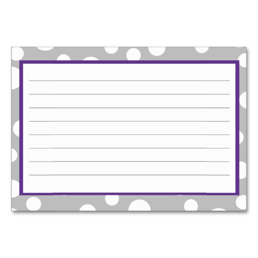 Graue Polka Dot Muster Rezeptionskarten Tischnummer (Rückseite)