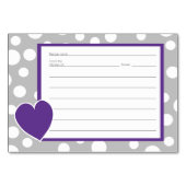 Graue Polka Dot Muster Rezeptionskarten Tischnummer (Vorderseite)