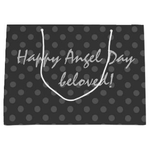 Graue Polka dot , Polka dot , Schwarz-Weiß Große Geschenktüte