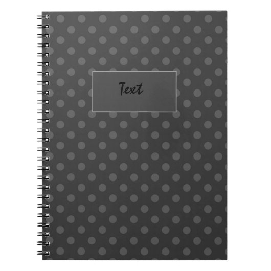 Graue Polka dot , Polka dot , Schwarz-Weiß Notizblock (Vorderseite)