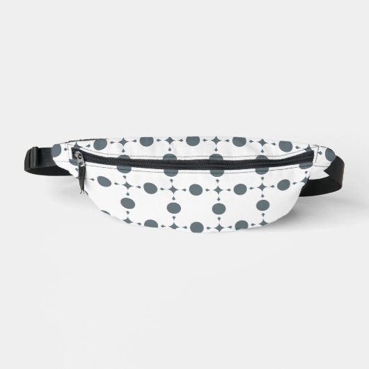 Graue Polka Dots, Polka Dot Pattern, Dots, Dotter Bauchtasche (Vorderseite)