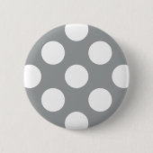 Graue Polka Dots, Polka Dot Pattern, Dots, Dotter Button (Vorderseite)