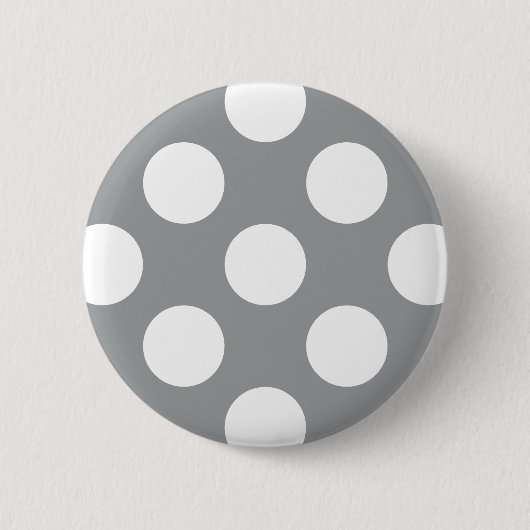 Graue Polka Dots, Polka Dot Pattern, Dots, Dotter Button (Vorderseite)