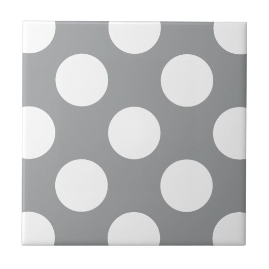 Graue Polka Dots, Polka Dot Pattern, Dots, Dotter Fliese (Vorderseite)