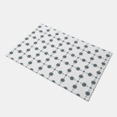 Graue Polka Dots, Polka Dot Pattern, Dots, Dotter Fußmatte (Schrägansicht)
