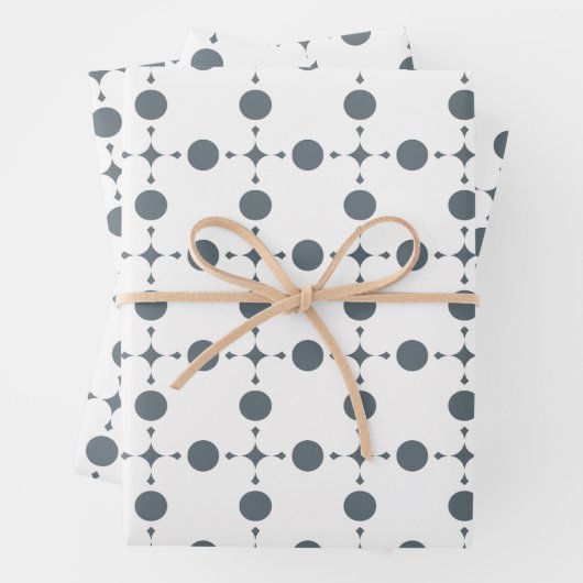 Graue Polka Dots, Polka Dot Pattern, Dots, Dotter Geschenkpapier Set (Beispiel)