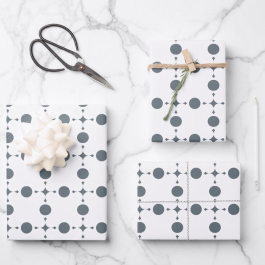 Graue Polka Dots, Polka Dot Pattern, Dots, Dotter Geschenkpapier Set (Vorderseite)