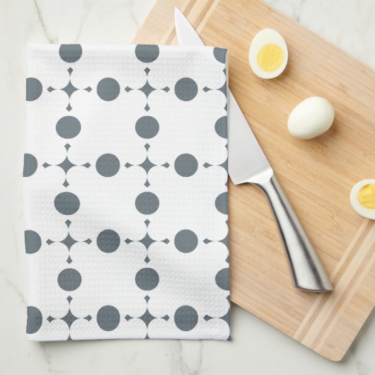 Graue Polka Dots, Polka Dot Pattern, Dots, Dotter Geschirrtuch (Viertel Falte)