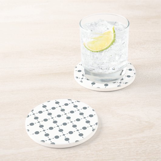 Graue Polka Dots, Polka Dot Pattern, Dots, Dotter Getränkeuntersetzer (Seite)