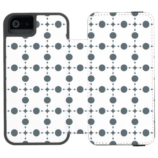 Graue Polka Dots, Polka Dot Pattern, Dots, Dotter Incipio iPhone Geldbeutel-Hülle (Folio Geöffnet)