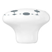 Graue Polka Dots, Polka Dot Pattern, Dots, Dotter Keramikknauf (Seitenansicht)