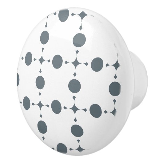 Graue Polka Dots, Polka Dot Pattern, Dots, Dotter Keramikknauf (Rechts)