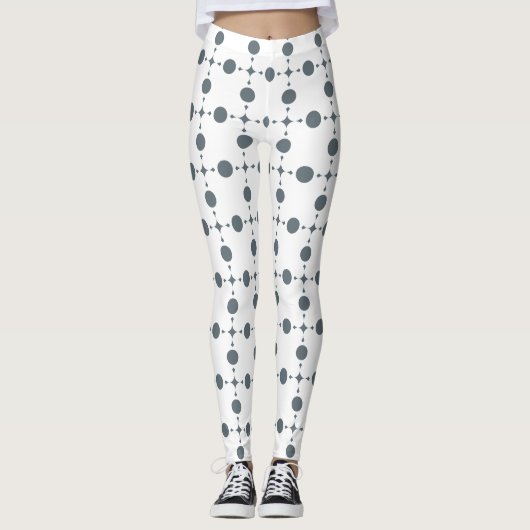 Graue Polka Dots, Polka Dot Pattern, Dots, Dotter Leggings (Vorderseite)