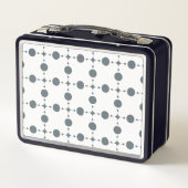 Graue Polka Dots, Polka Dot Pattern, Dots, Dotter Metall Brotdose (Rückseite)