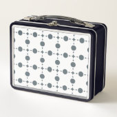 Graue Polka Dots, Polka Dot Pattern, Dots, Dotter Metall Brotdose (Vorderseite)