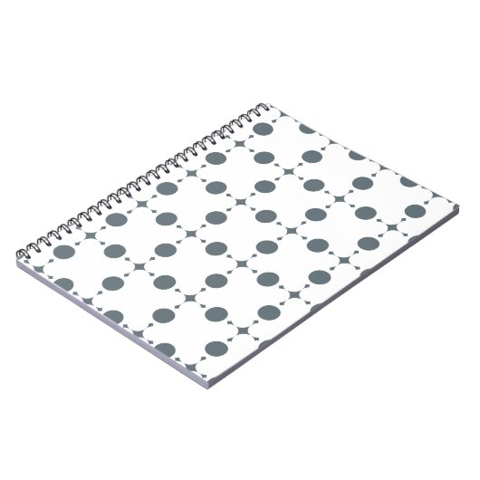Graue Polka Dots, Polka Dot Pattern, Dots, Dotter Notizblock (Linke Seite)