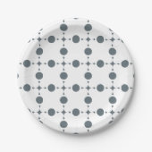 Graue Polka Dots, Polka Dot Pattern, Dots, Dotter Pappteller (Vorderseite)