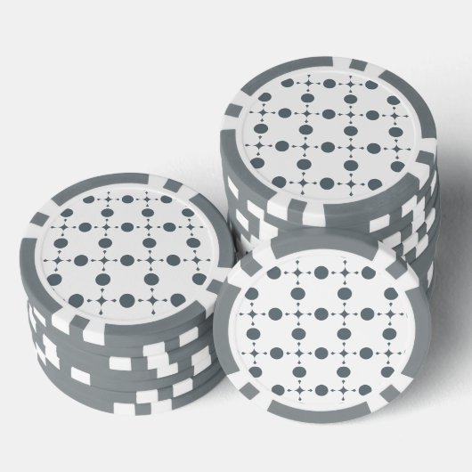 Graue Polka Dots, Polka Dot Pattern, Dots, Dotter Pokerchips (Stapel)