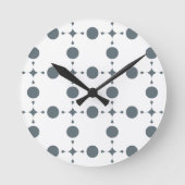 Graue Polka Dots, Polka Dot Pattern, Dots, Dotter Runde Wanduhr (Vorderseite)