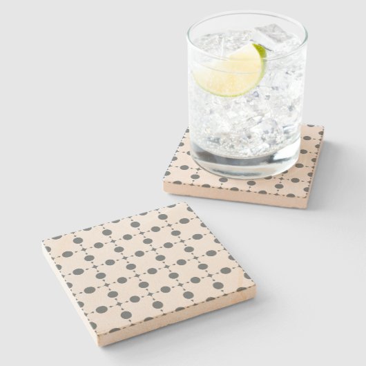 Graue Polka Dots, Polka Dot Pattern, Dots, Dotter Steinuntersetzer (Seitenansicht)