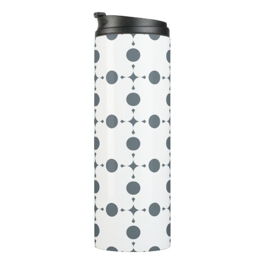 Graue Polka Dots, Polka Dot Pattern, Dots, Dotter Thermosbecher (Nach rechts gedreht)