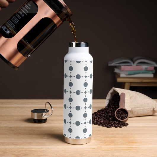 Graue Polka Dots, Polka Dot Pattern, Dots, Dotter Trinkflasche (Kaffee)
