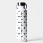 Graue Polka Dots, Polka Dot Pattern, Dots, Dotter Trinkflasche (Vorne)