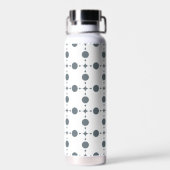 Graue Polka Dots, Polka Dot Pattern, Dots, Dotter Trinkflasche (Rückseite)