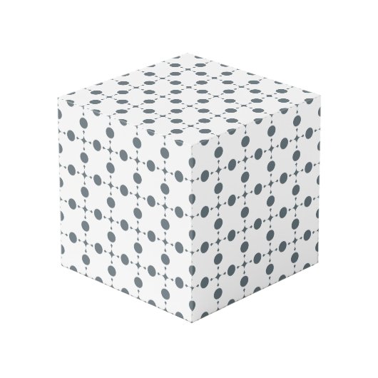 Graue Polka Dots, Polka Dot Pattern, Dots, Dotter Würfel (Vorderseite Schrägansicht)