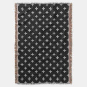 Graue Polka-Kreuze auf schwarz Decke (Vorderseite Vertikal)