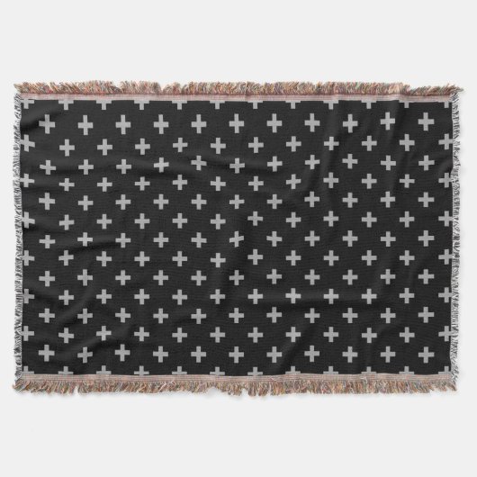 Graue Polka-Kreuze auf schwarz Decke (Vorderseite)