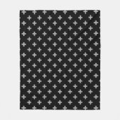 Graue Polka-Kreuze auf schwarz Fleecedecke (Vorderseite)